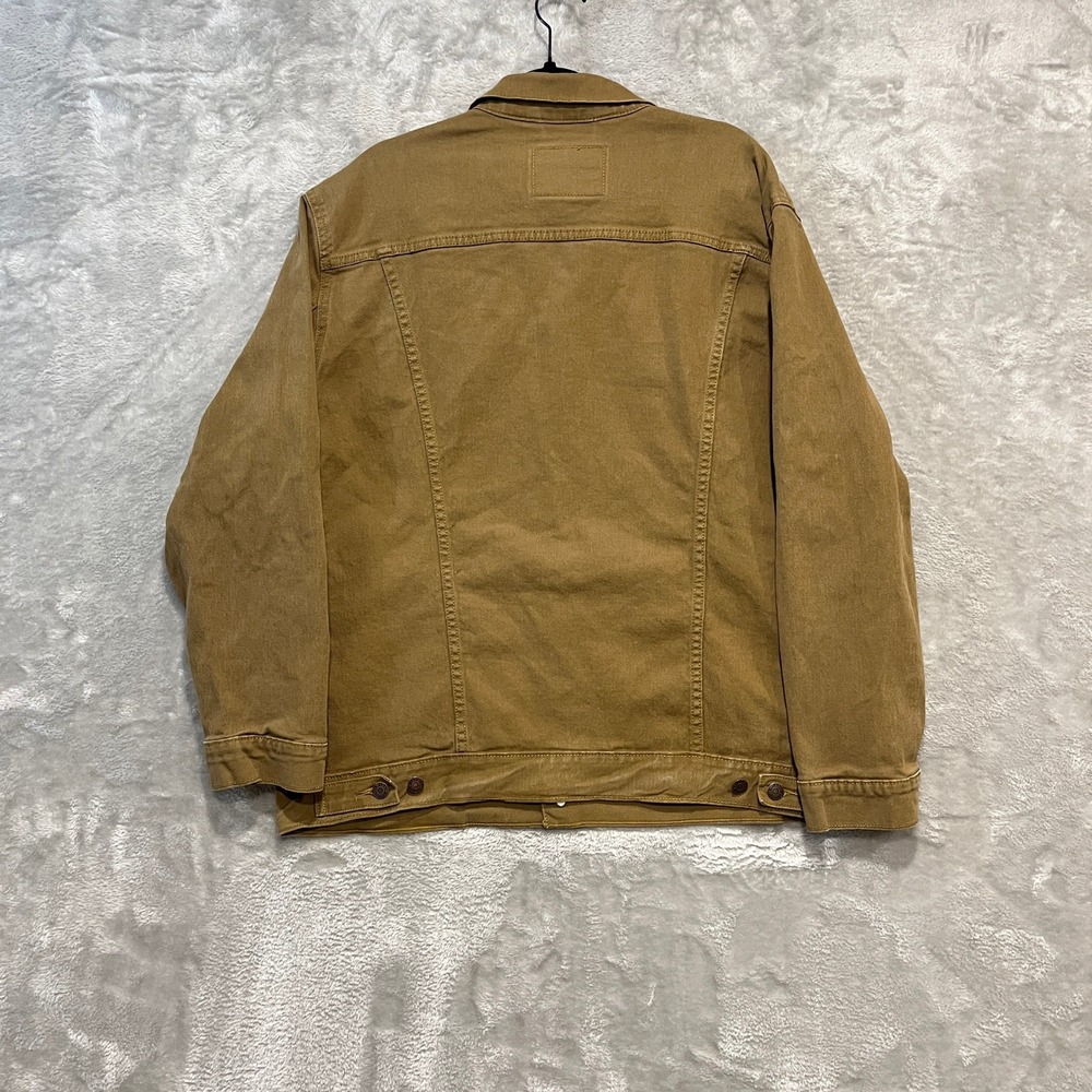 Signature by Levi Strauss Denim Jacket Men XXL Tan Brown Trucker Stretch - Picture 3 of 7